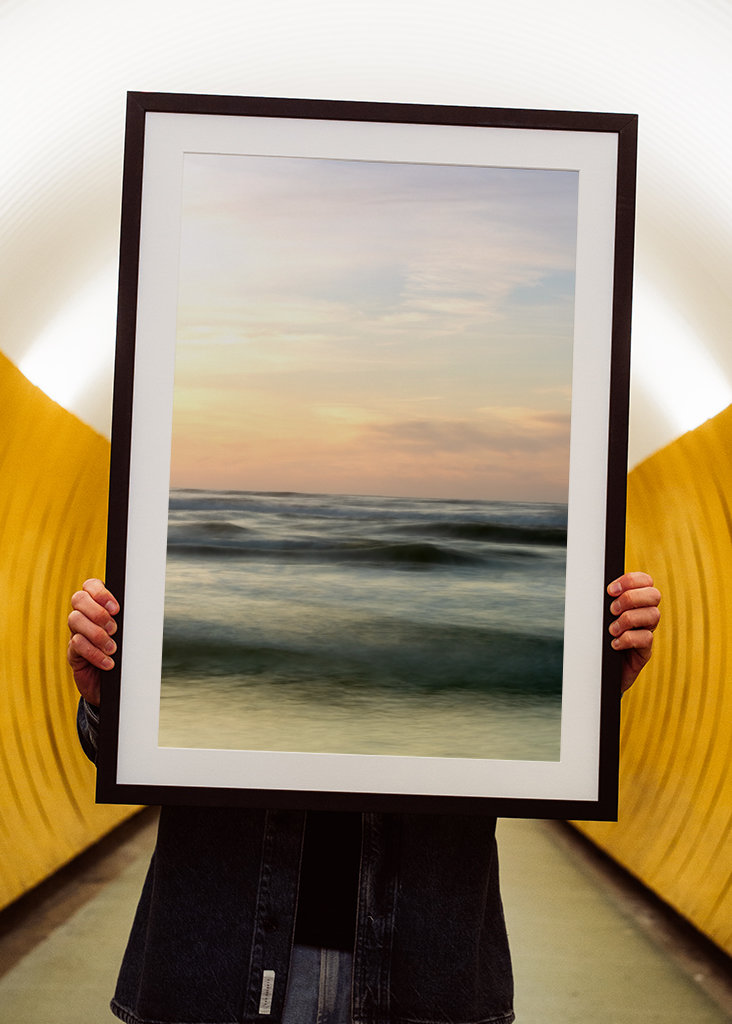 Sunset at the Sea with waves