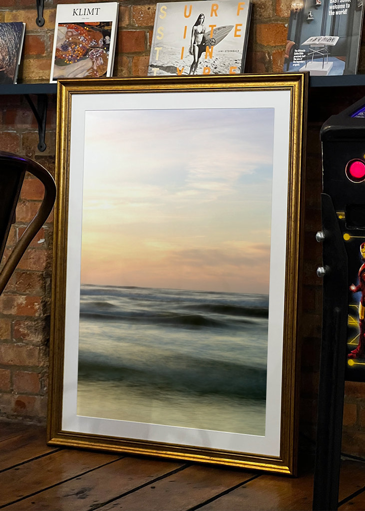 Sunset at the Sea with waves