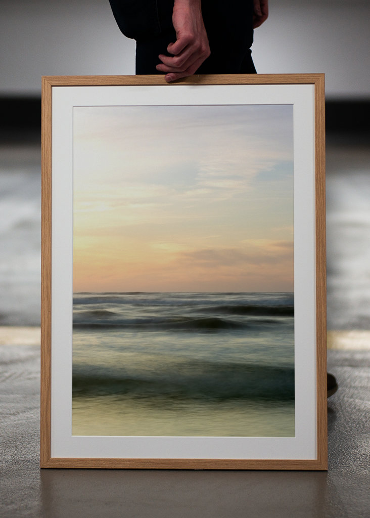 Sunset at the Sea with waves