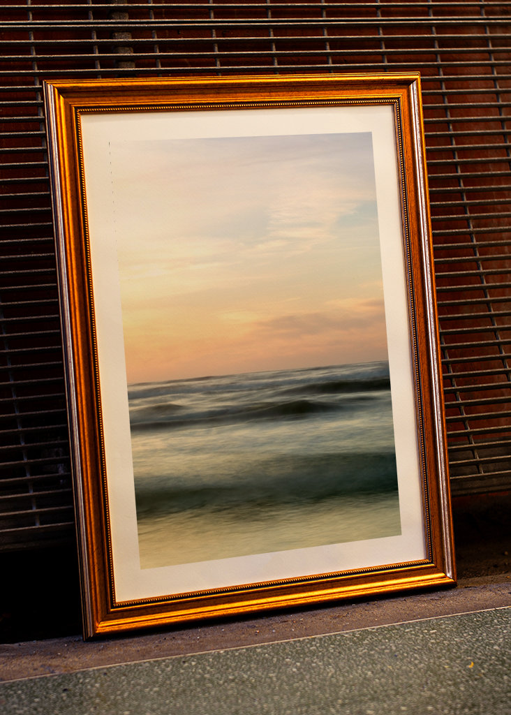 Sunset at the Sea with waves