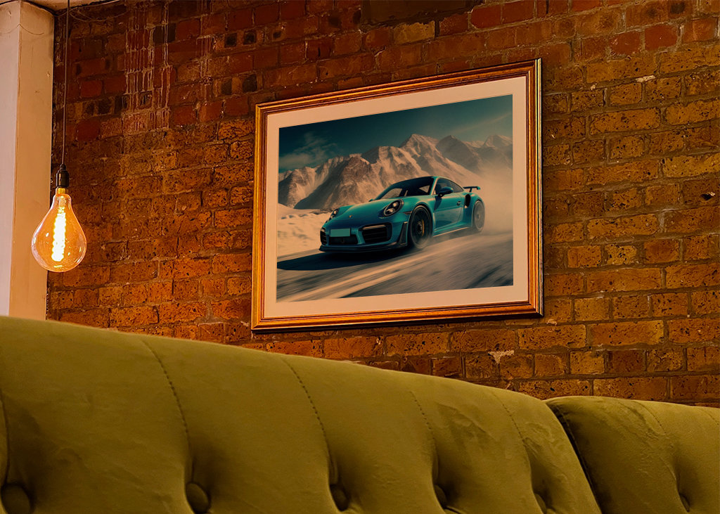 Porsche 911 Blue on Ice Track