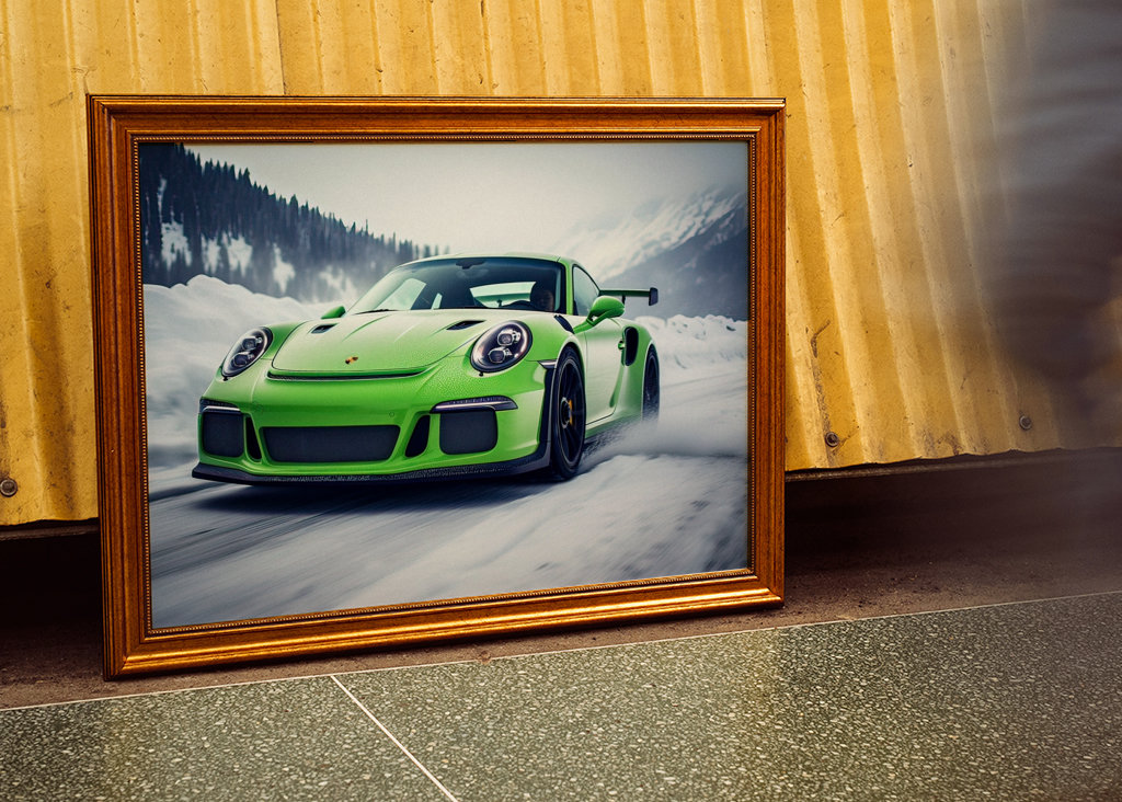 Porsche 911 Green on Ice Track