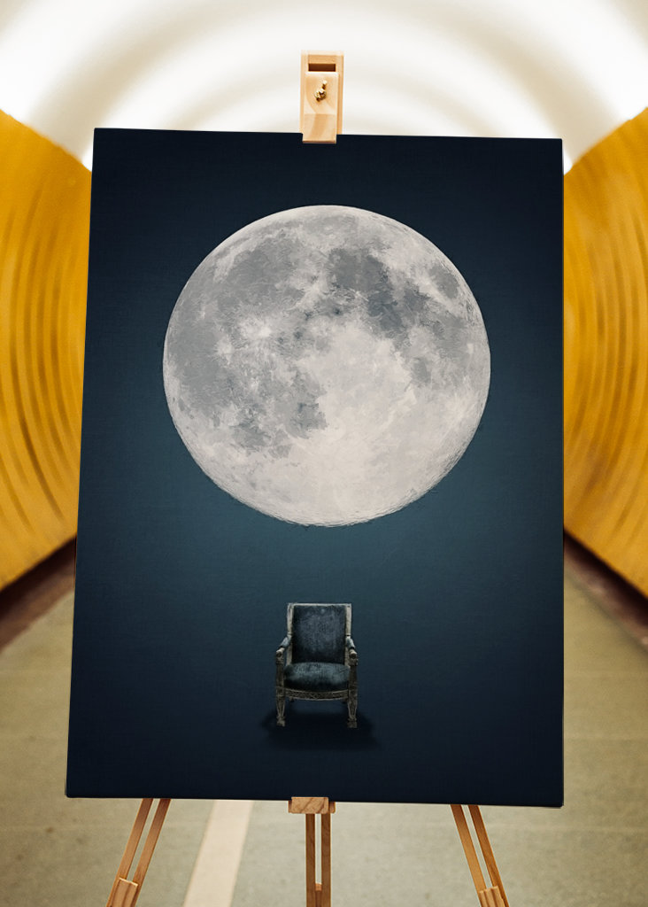 Setzen Sie sich hin und beobachten Sie den Mond