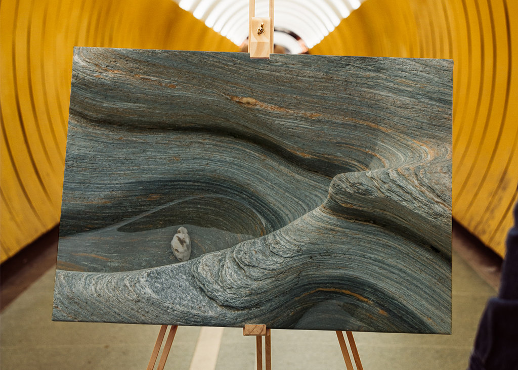 water-polished stone slab