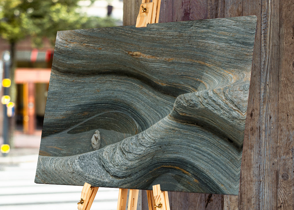 water-polished stone slab