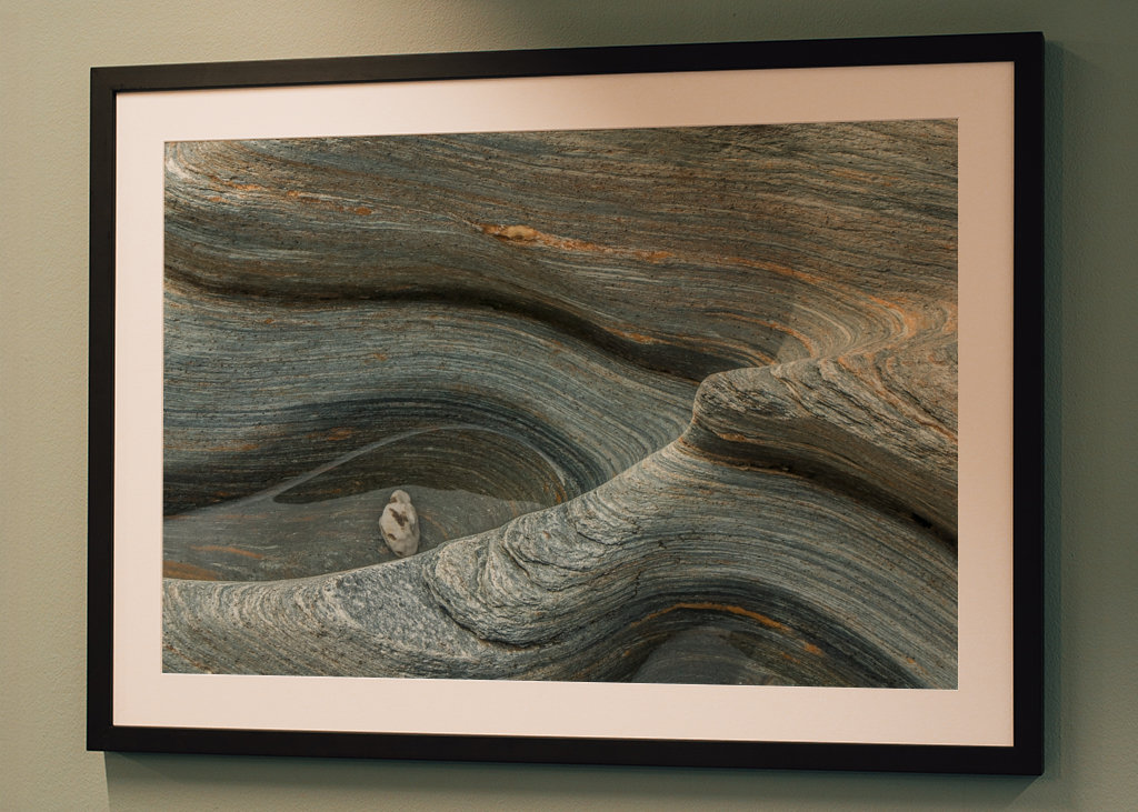 water-polished stone slab