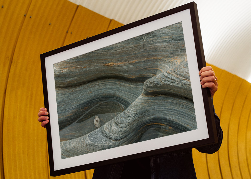 water-polished stone slab