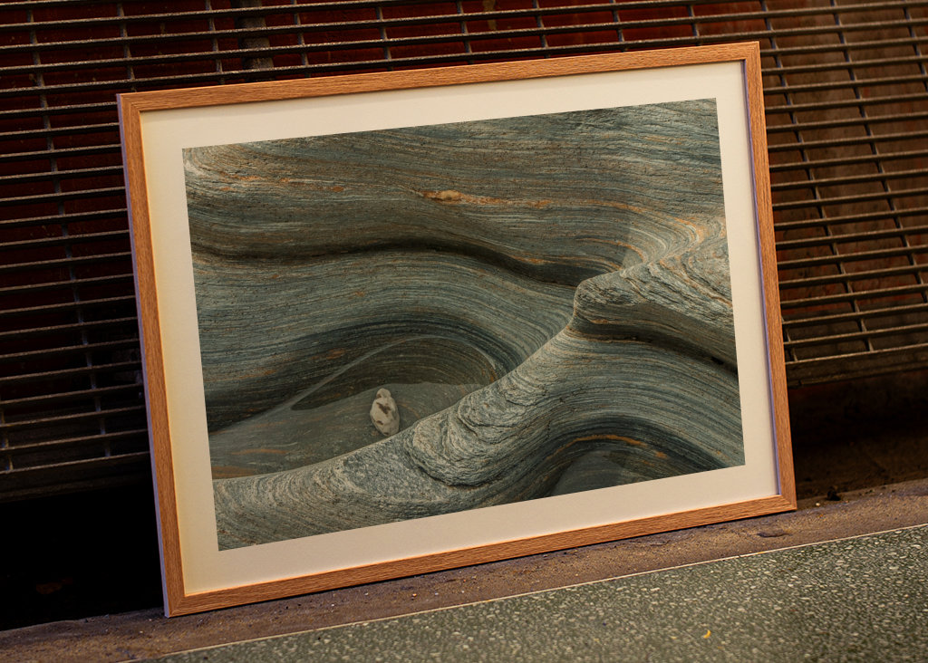 water-polished stone slab