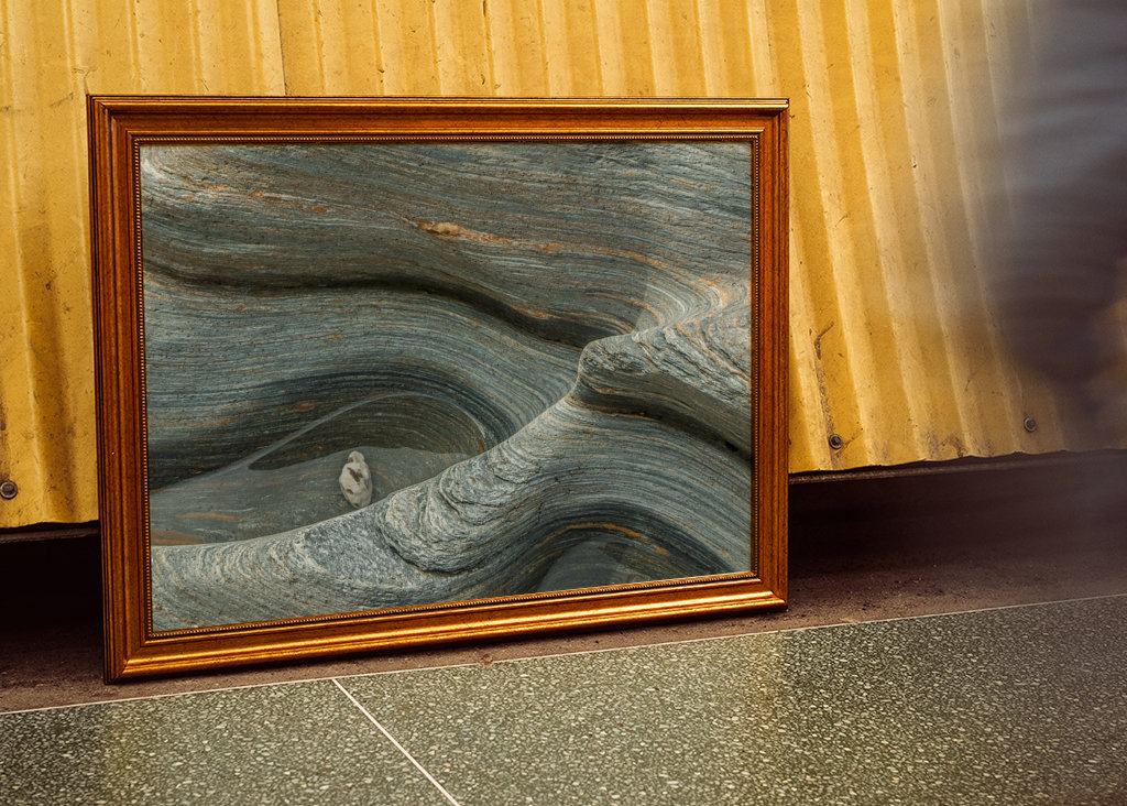 water-polished stone slab