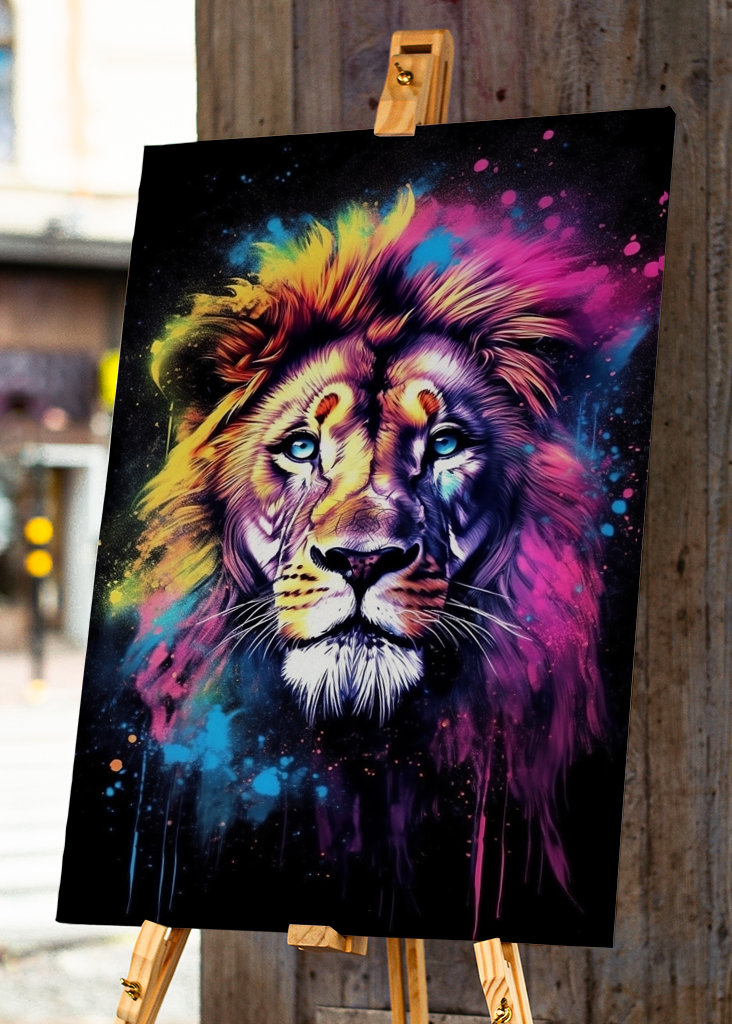 Aquarelle Lion abstrait