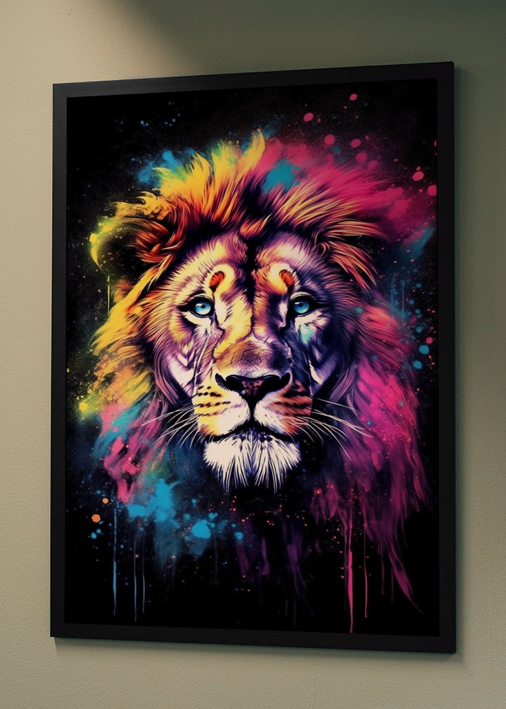 Aquarelle Lion abstrait