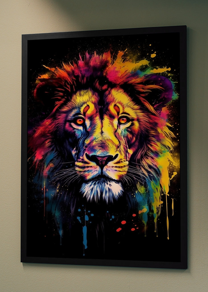 Aquarell abstrakter Löwe