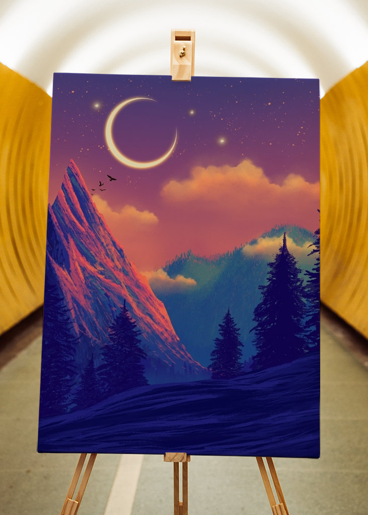 Fantasy bergslandskap