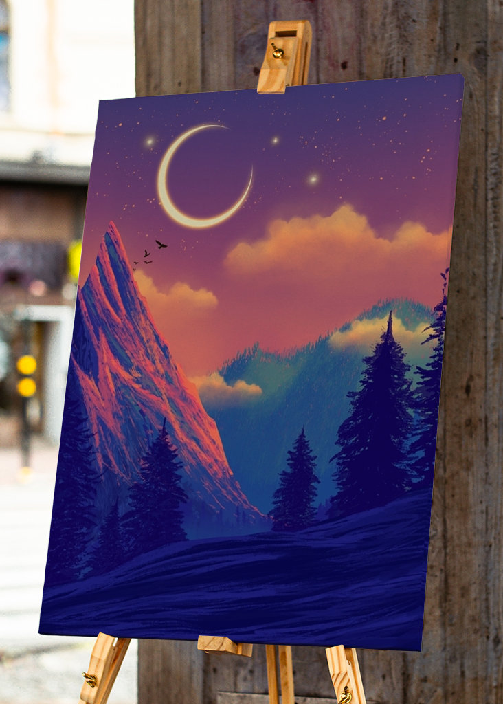 Fantasy bergslandskap