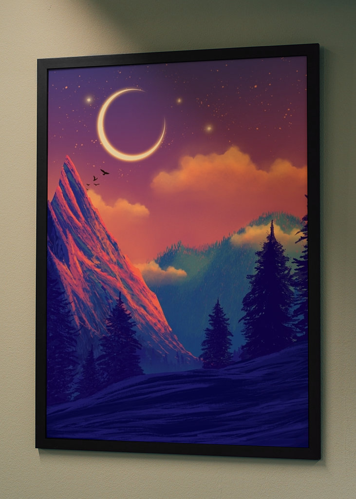 Fantasy bergslandskap