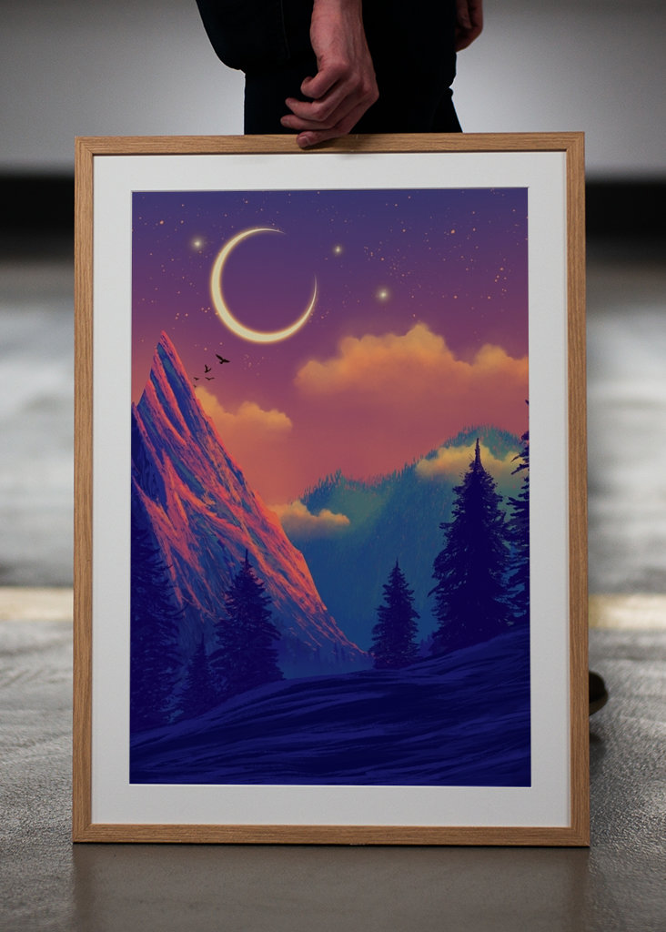 Fantasy bergslandskap