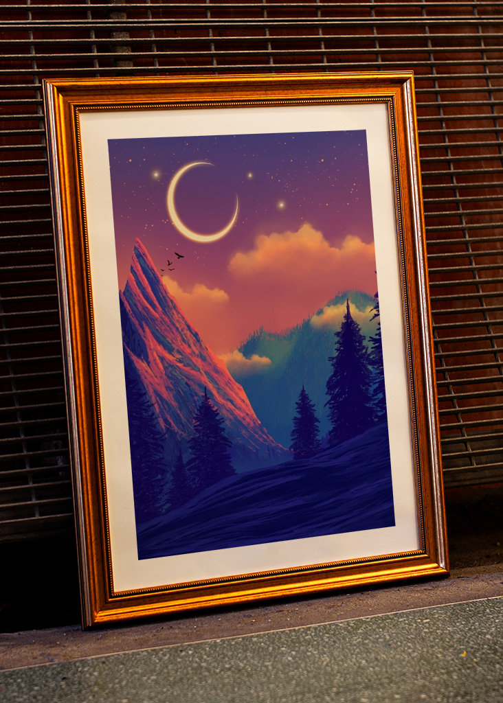 Fantasy bergslandskap