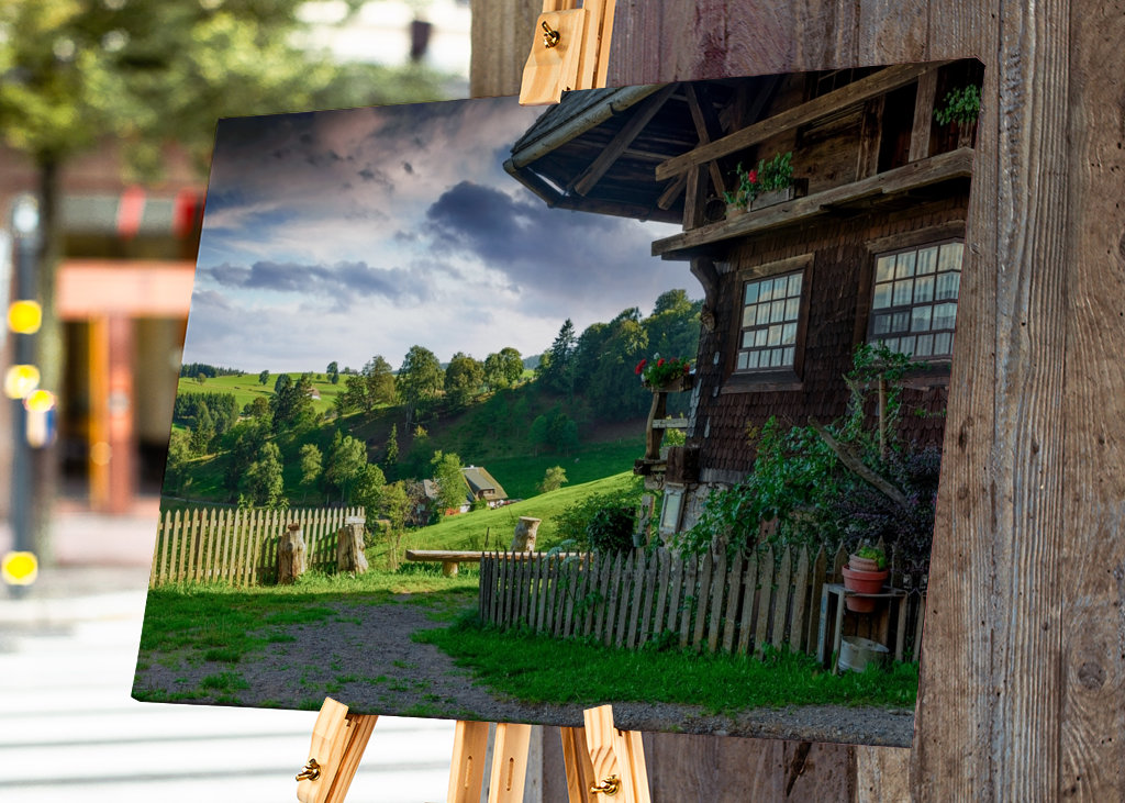 Landschaft mit Bauernhof