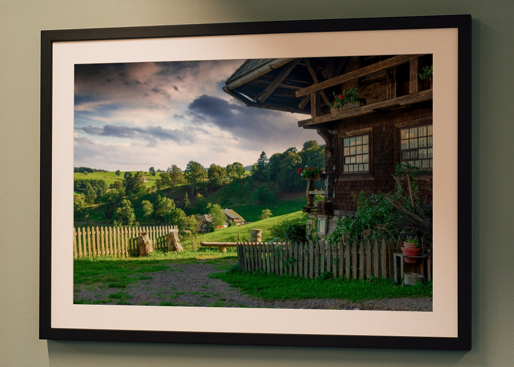 Landschaft mit Bauernhof