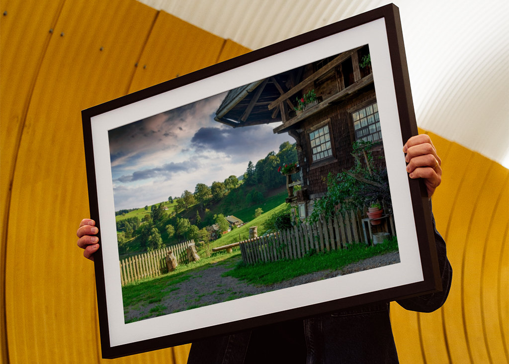 Landschaft mit Bauernhof