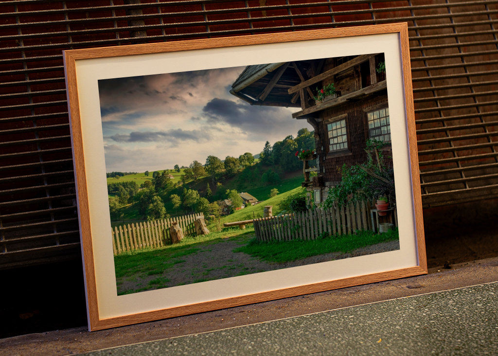 Landschaft mit Bauernhof