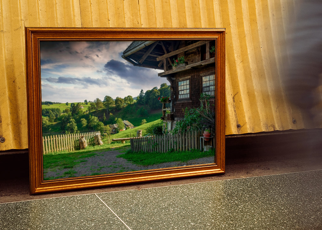 Landschaft mit Bauernhof