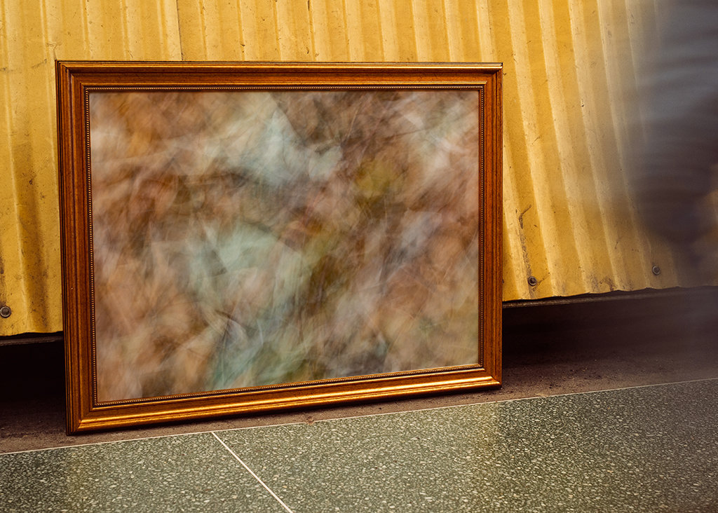 Leaves in motion, abstract