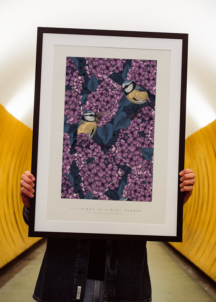 Sýkora Ptáci ve fialové zahradě