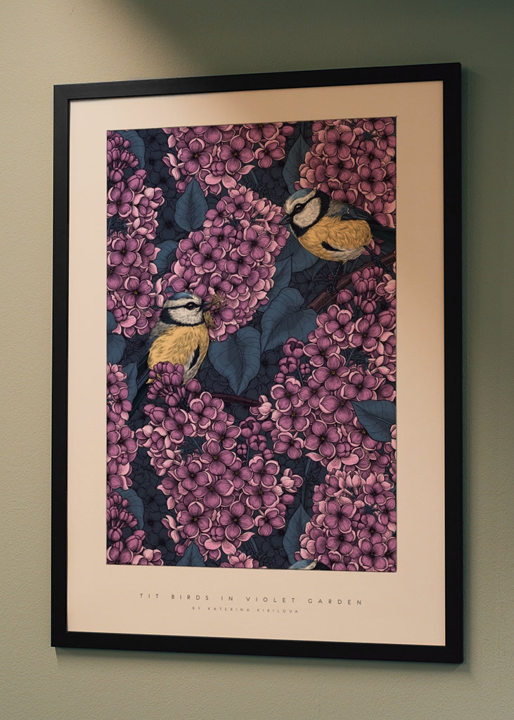 Sýkora Ptáci ve fialové zahradě