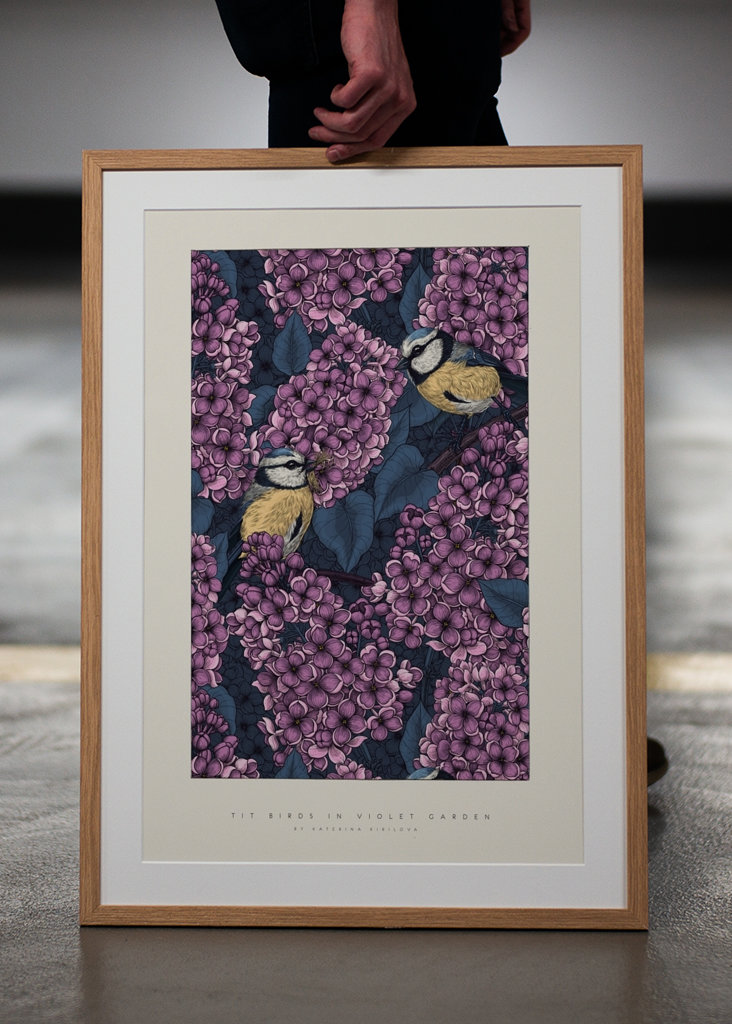 Sýkora Ptáci ve fialové zahradě