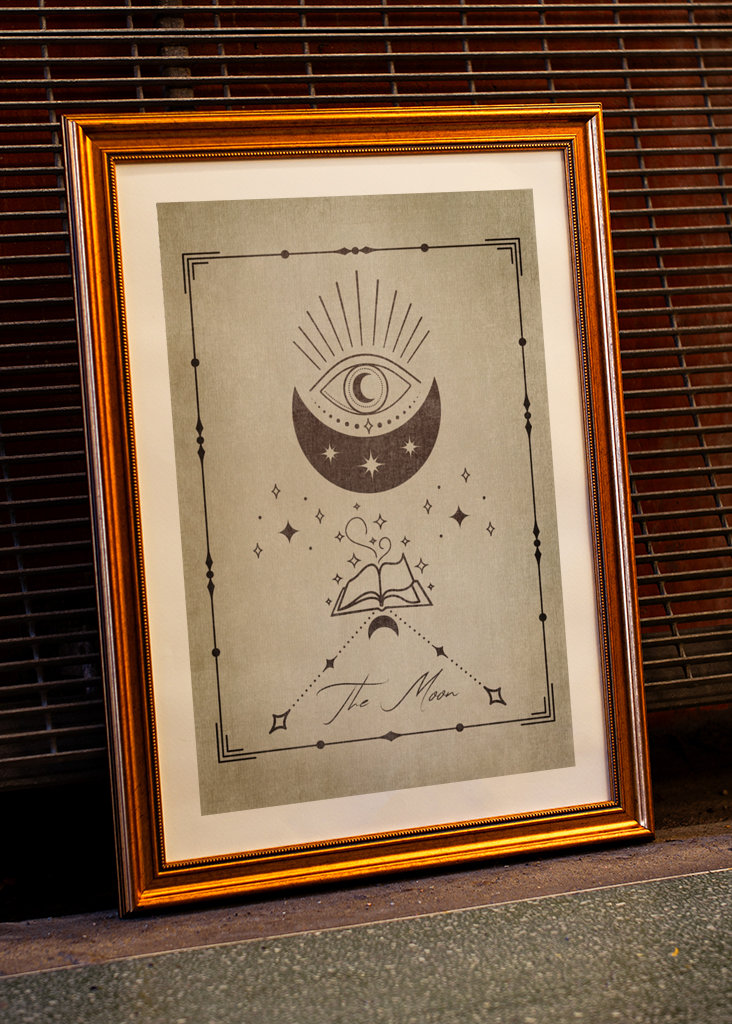 Vintage Mond Tarotkarte
