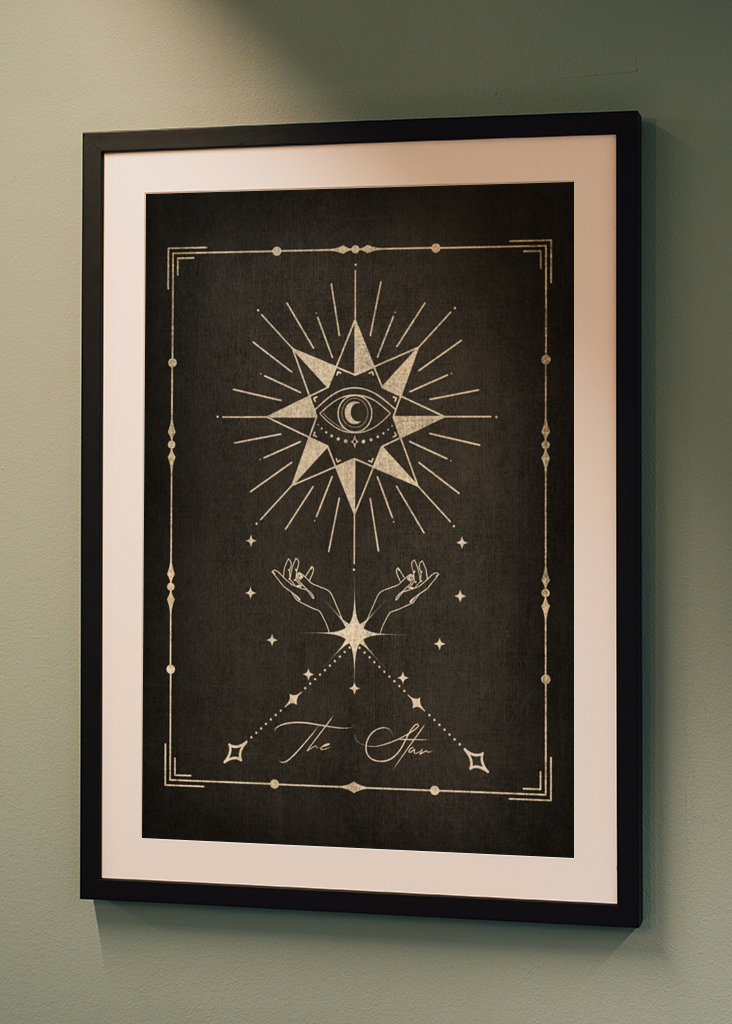 La carta del tarot de la estrella negra