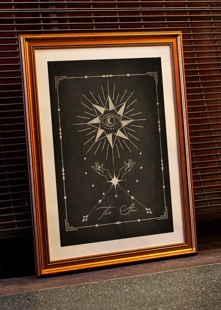 La carta del tarot de la estrella negra