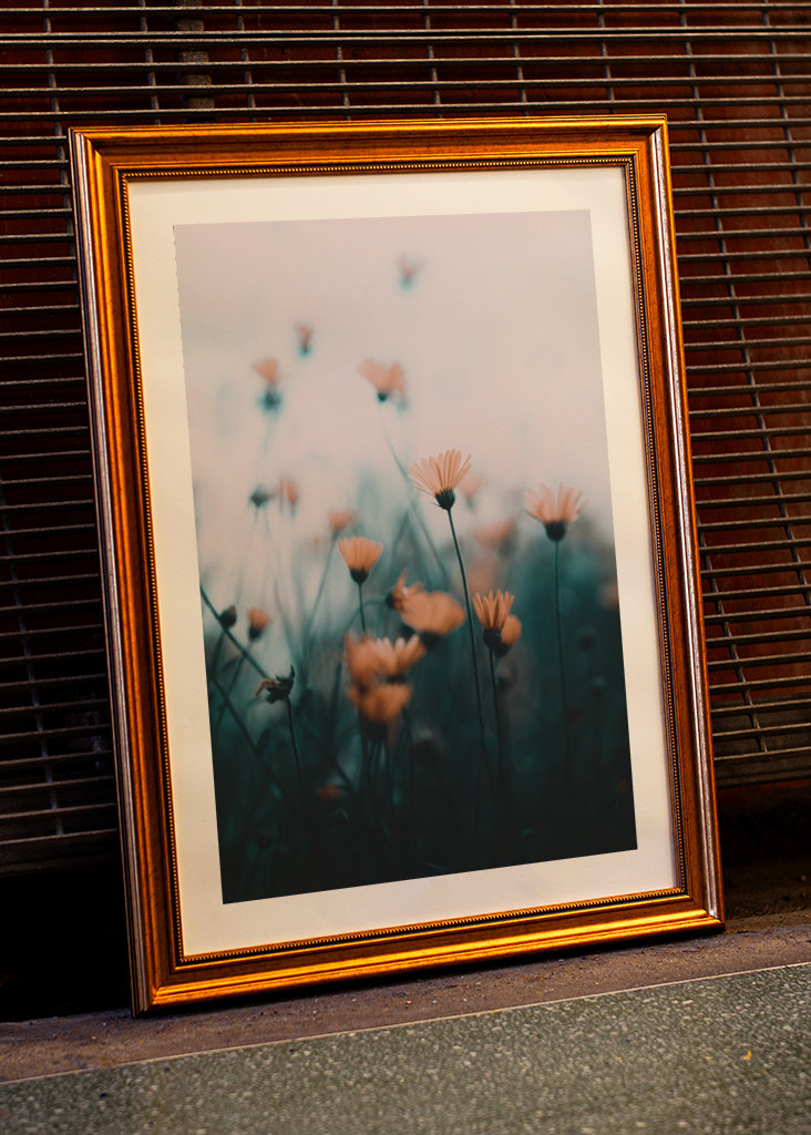 Zaostřené a rozmazané květiny