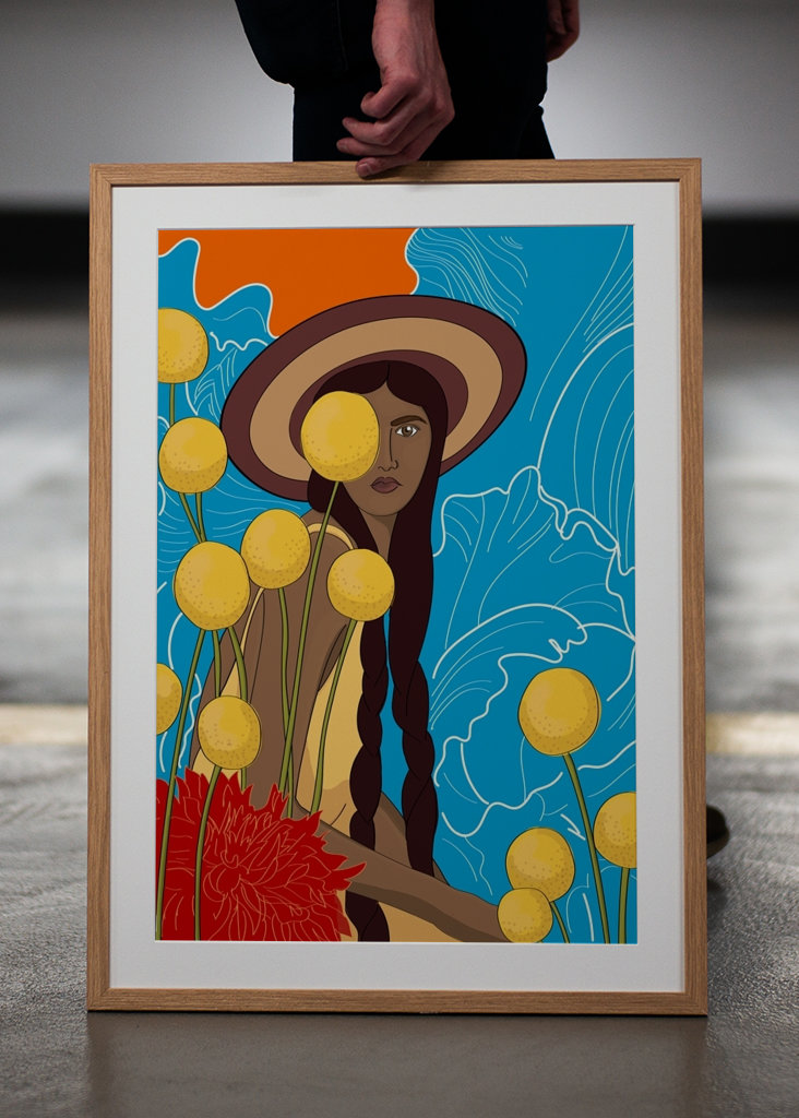 Femme mexicaine avec des fleurs