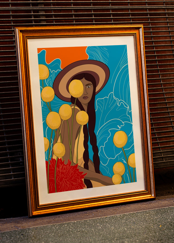 Femme mexicaine avec des fleurs