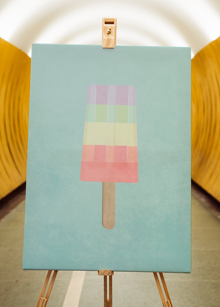 Popsicle ice in rainbow colors