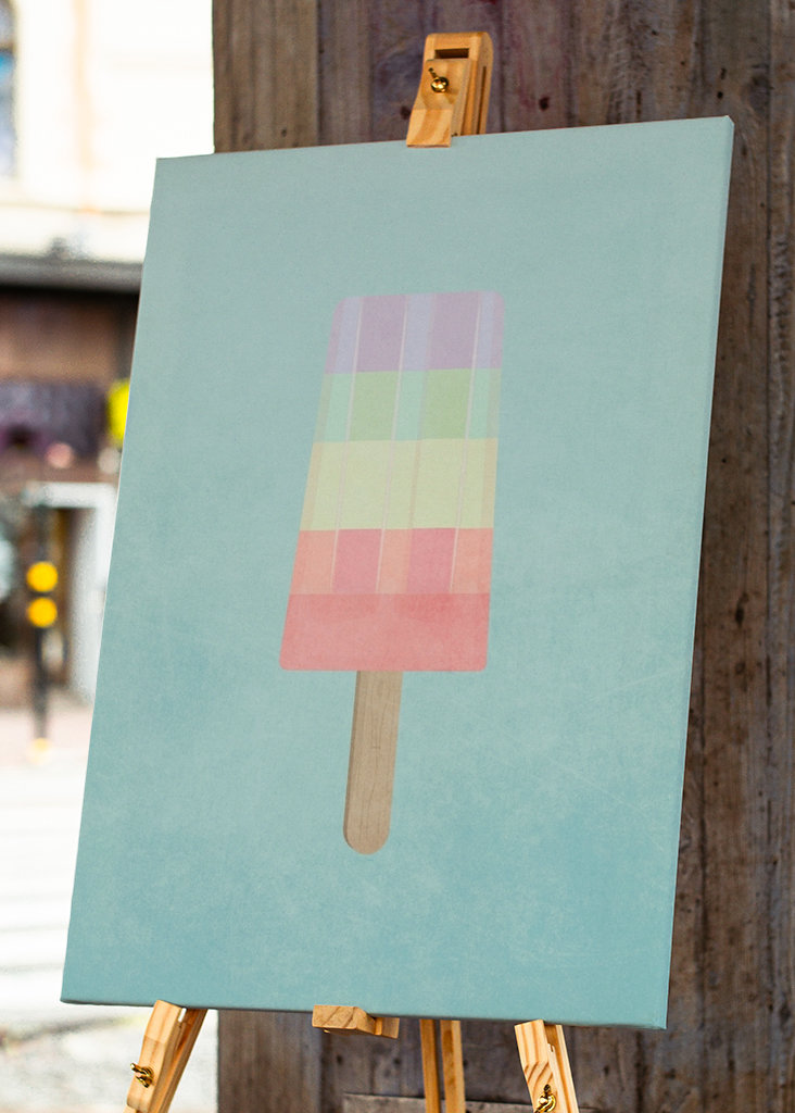 Popsicle ice in rainbow colors