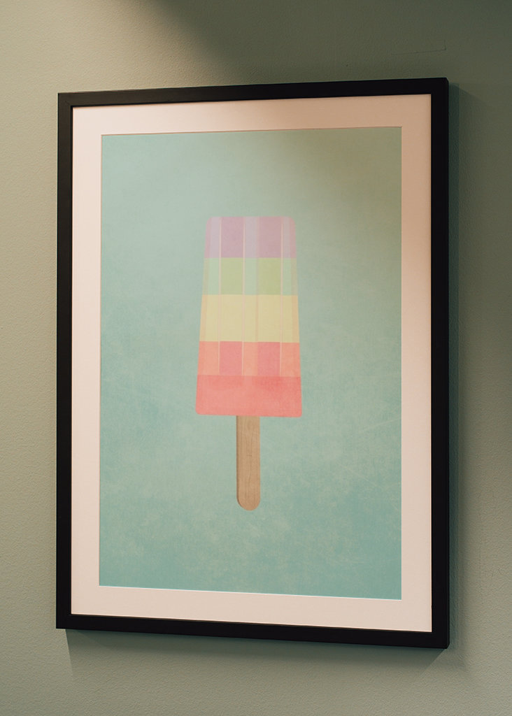 Popsicle ice in rainbow colors