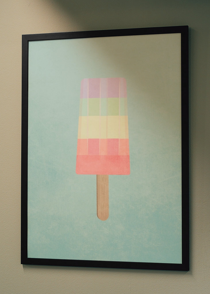 Popsicle ice in rainbow colors