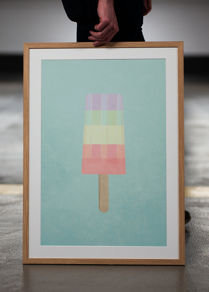 Popsicle ice in rainbow colors