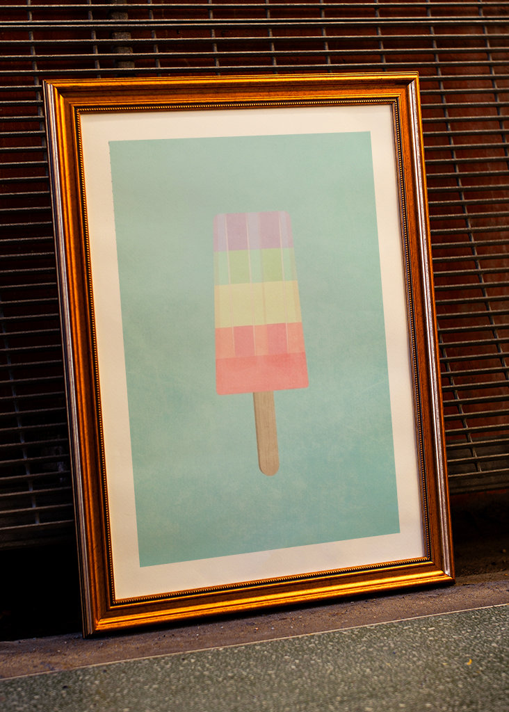Popsicle ice in rainbow colors