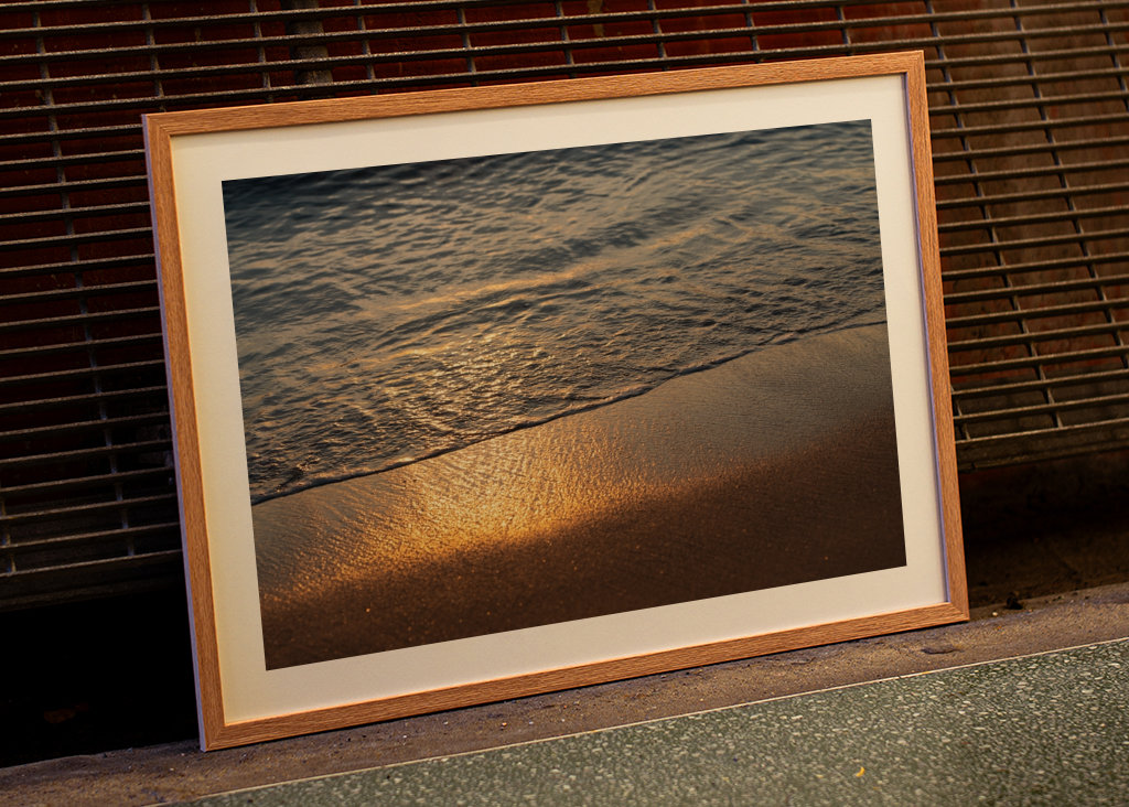 Sea water meets golden sand