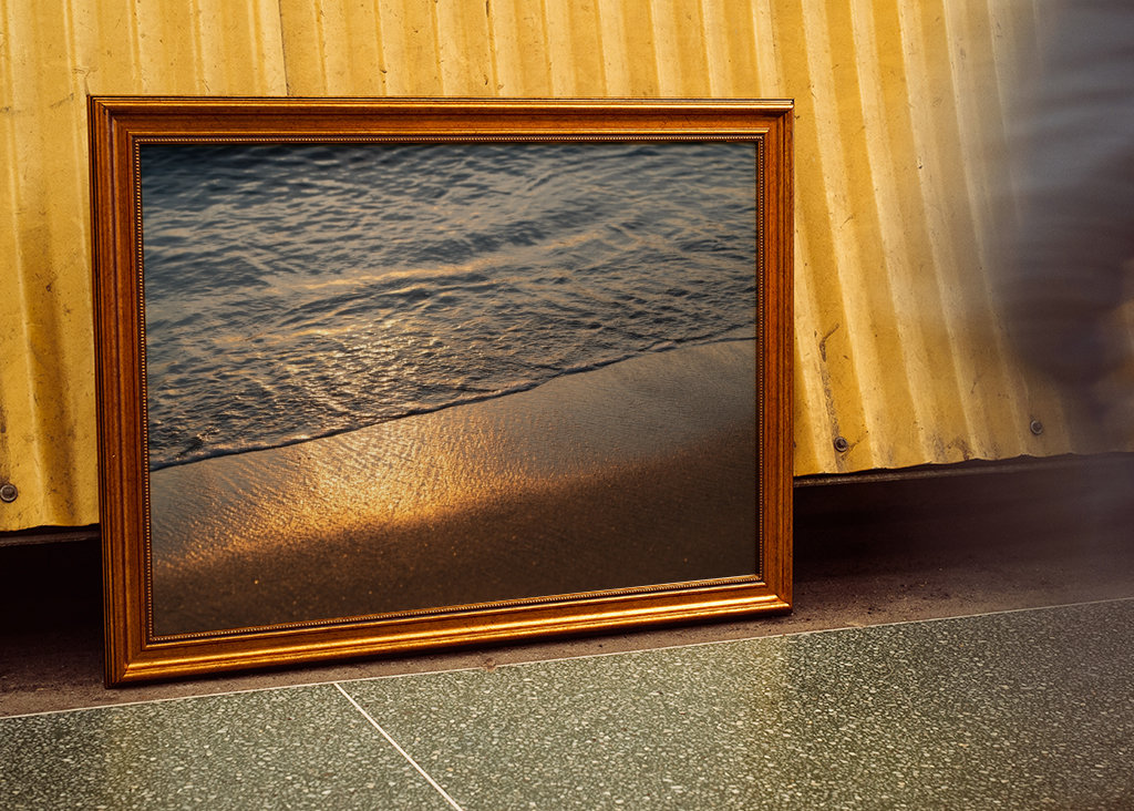 Sea water meets golden sand