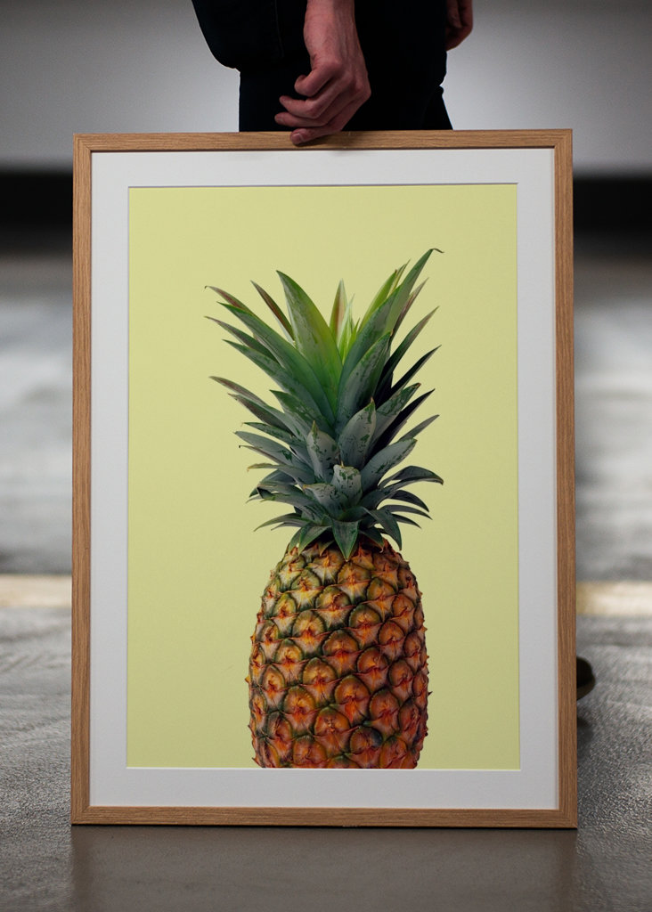 pineapple in yellow pop art