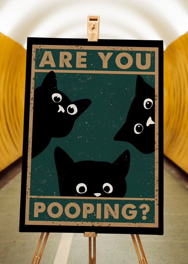 Black Cat Are You Pooping