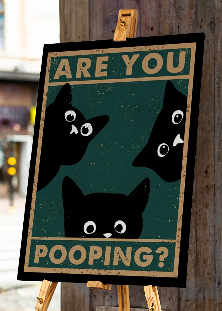 Black Cat Are You Pooping