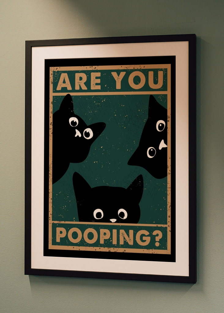 Black Cat Are You Pooping