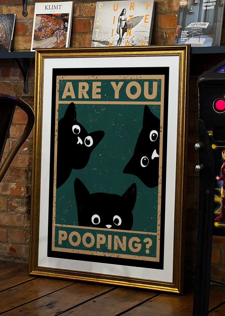 Black Cat Are You Pooping