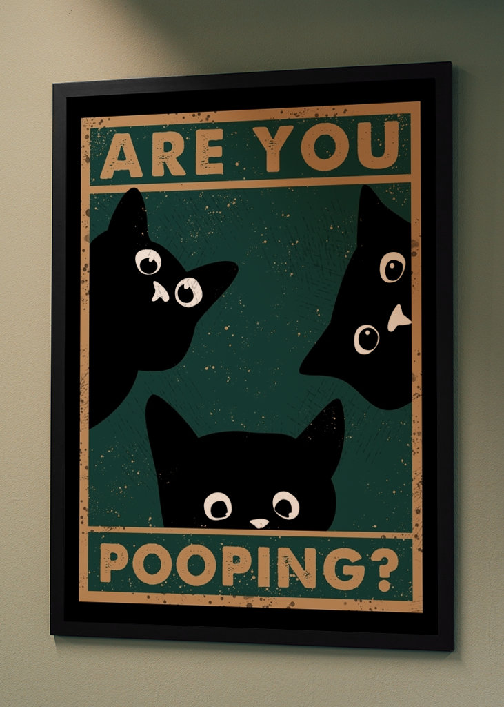 Black Cat Are You Pooping